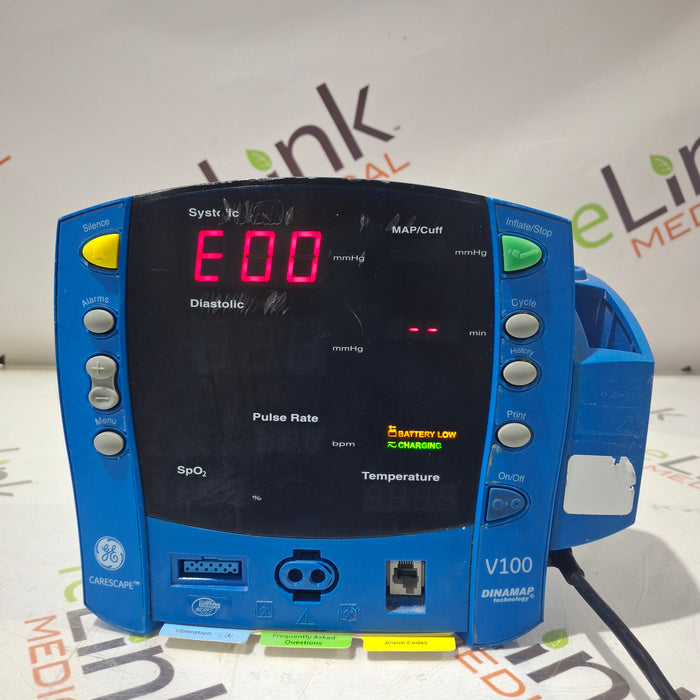 GE Healthcare Dinamap V100 - NIBP, SpO2, Temp Vital Signs Monitor