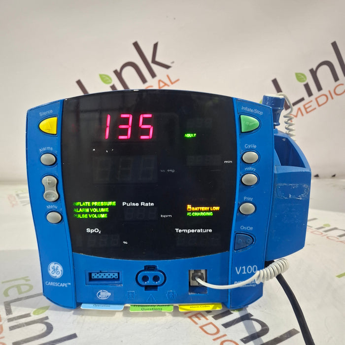 GE Healthcare Dinamap V100 - NIBP, SpO2, Temp Vital Signs Monitor