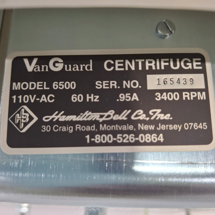 Hamilton Bell Co., Inc VanGuard V6000 Centrifuge
