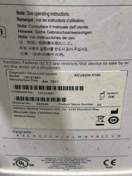 Siemens Acuson X150 Ultrasound