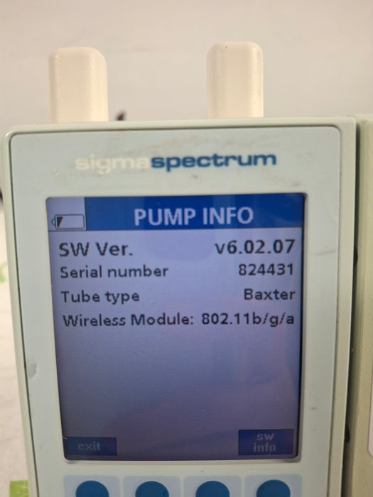 Baxter Sigma Spectrum 6.02.07 with A/B/G/N Battery Infusion Pump