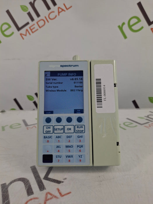 Baxter Sigma Spectrum 6.05.14 with B/G Battery Infusion Pump