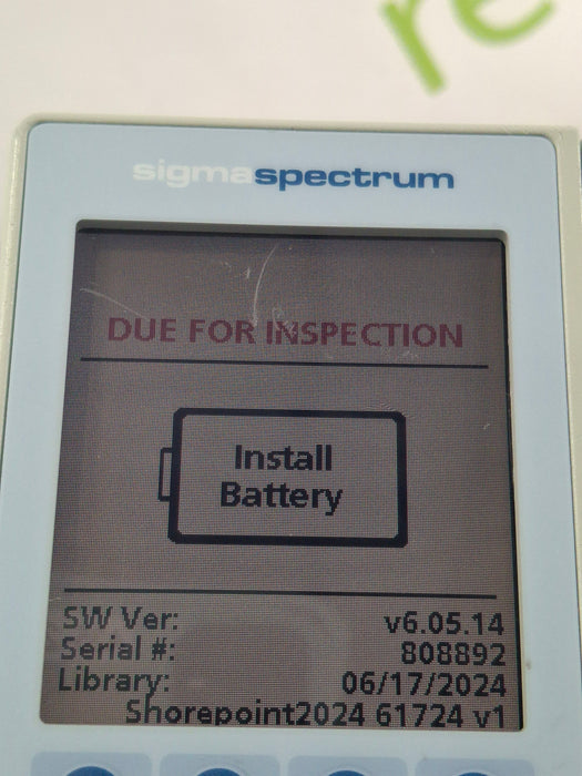 Baxter Sigma Spectrum 6.05.14 without Battery Infusion Pump