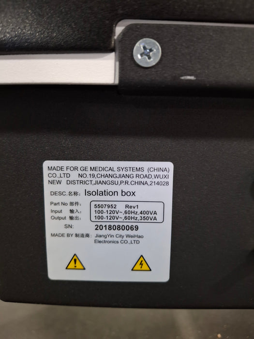 GE Healthcare Logiq e Advanced Isolation Mobile Docking Cart
