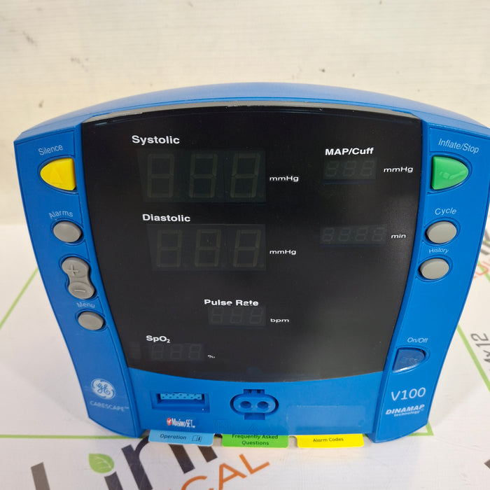 GE Healthcare Dinamap V100 - NIBP, SpO2, Temp Vital Signs Monitor