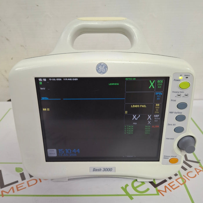 GE Healthcare Dash 3000 - Masimo SpO2 Patient Monitor