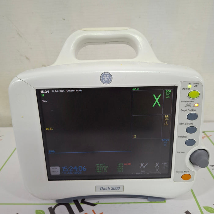 GE Healthcare Dash 3000 - Masimo SpO2 Patient Monitor