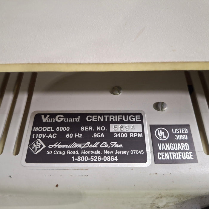 Hamilton Bell Co., Inc VanGuard V6000 Centrifuge