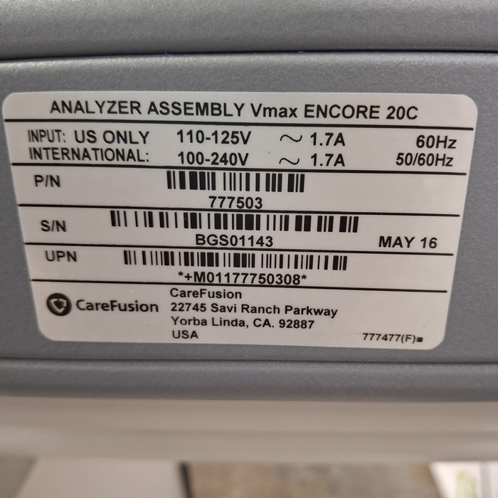 CareFusion 777503 Vmax Encore Analyzer Assembly 20C