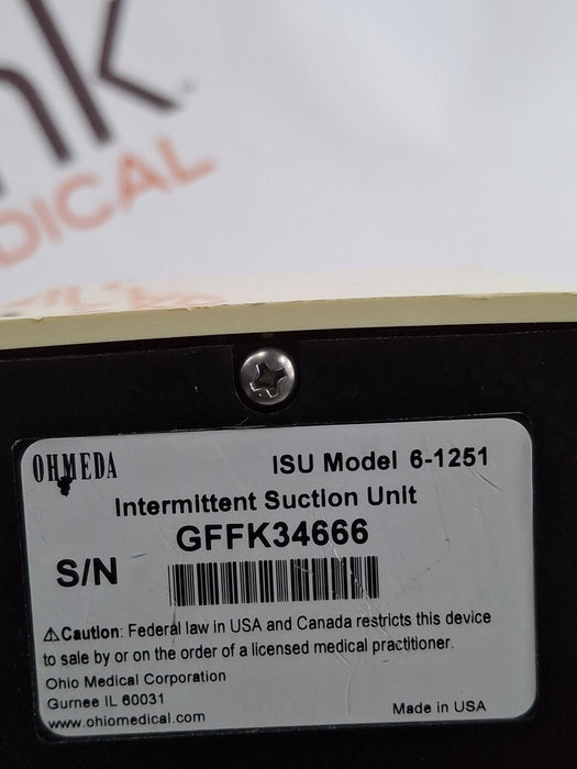 Ohmeda Medical ISU Model 6-1251 Intermittent Suction Unit