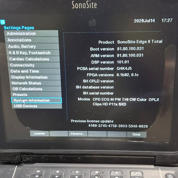 Fujifilm P20680-10 Sonosite Edge II Ultrasound