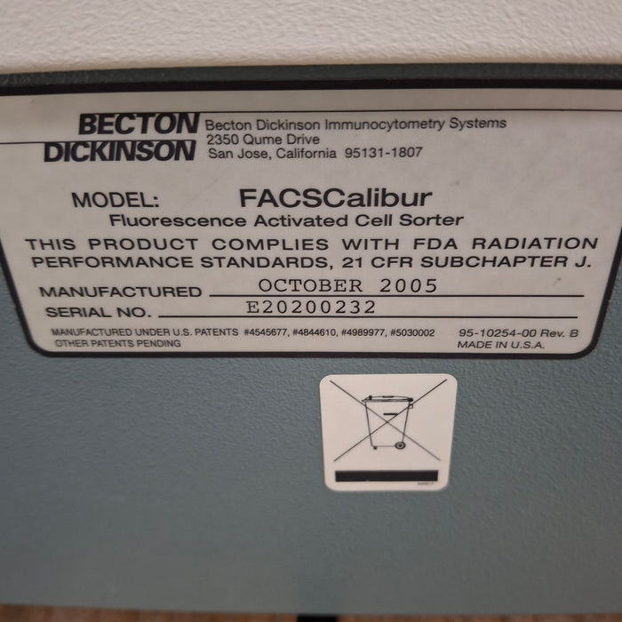 Becton Dickinson FACSCalibur Flow Cytometer Cell Analysis