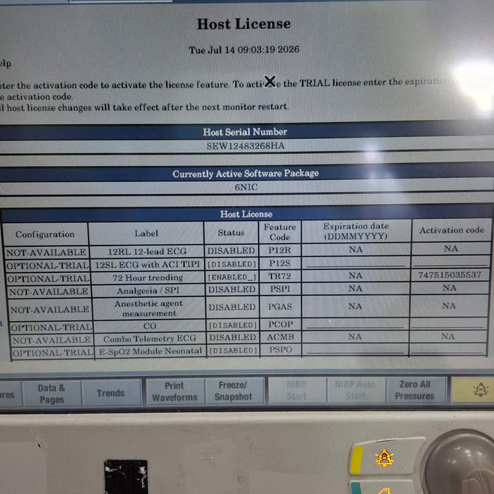 GE Healthcare Carescape B650 Neonatal Care Patient Monitor