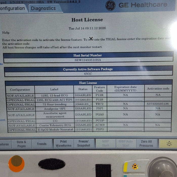 GE Healthcare Carescape B650 Neonatal Care Patient Monitor