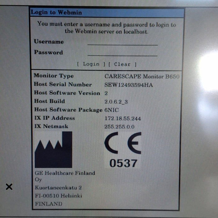 GE Healthcare Carescape B650 Neonatal Care Patient Monitor