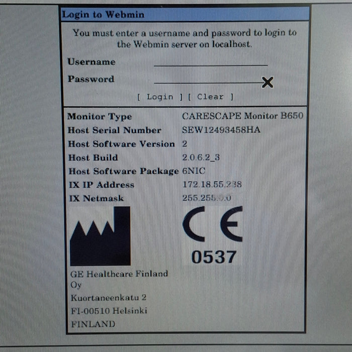 GE Healthcare Carescape B650 Neonatal Care Patient Monitor