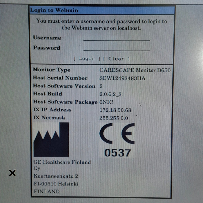 GE Healthcare Carescape B650 Neonatal Care Patient Monitor