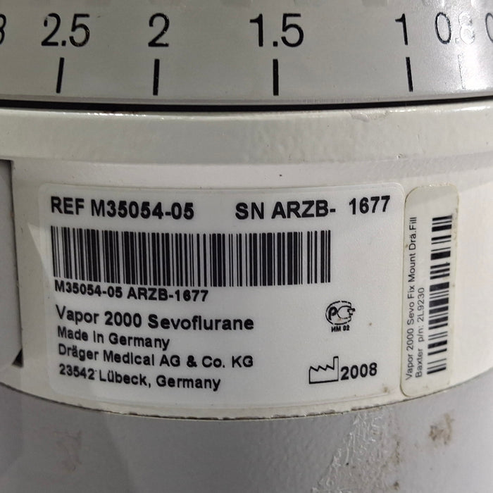Draeger Medical Vapor 2000 Sevoflurane Vaporizer