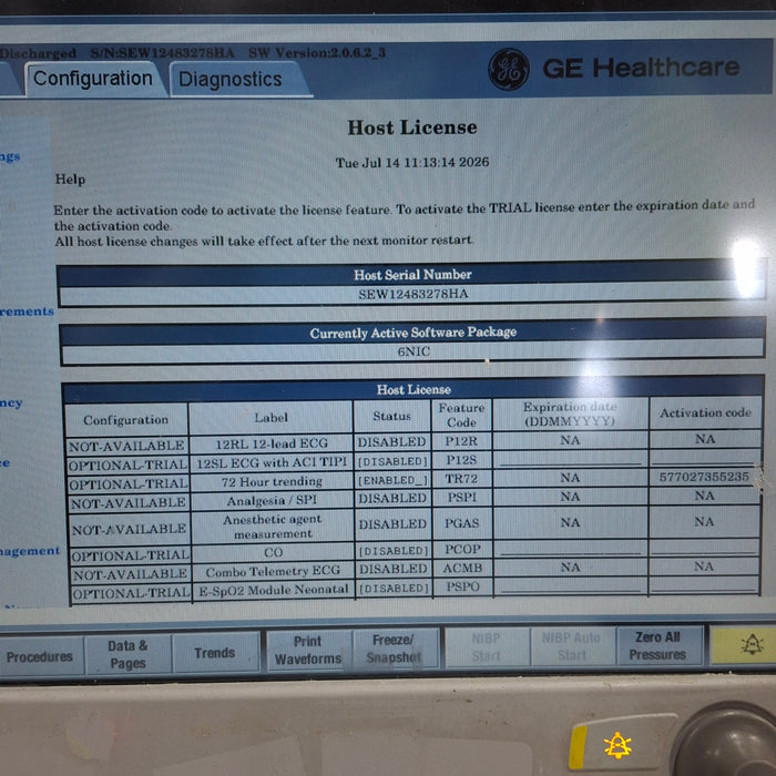 GE Healthcare Carescape B650 Neonatal Care Patient Monitor