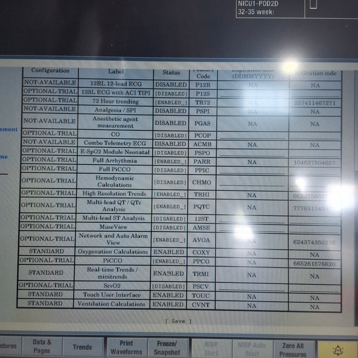 GE Healthcare Carescape B650 Neonatal Care Patient Monitor