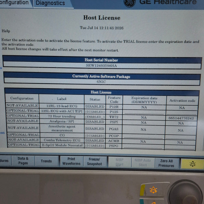GE Healthcare Carescape B650 Neonatal Care Patient Monitor