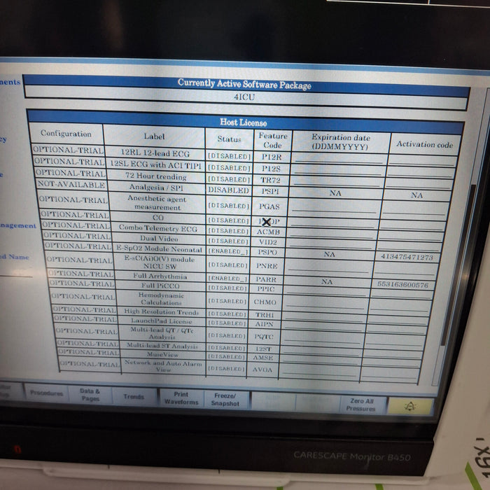 GE Healthcare Carescape B450 Critical Care Patient Monitor