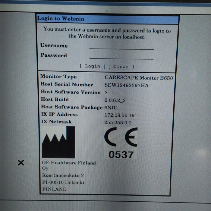 GE Healthcare Carescape B650 Neonatal Care Patient Monitor