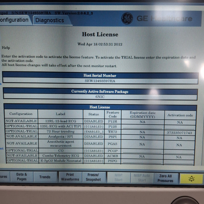 GE Healthcare Carescape B650 Neonatal Care Patient Monitor