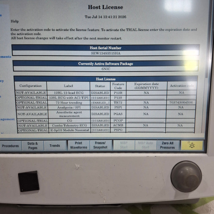 GE Healthcare Carescape B650 Neonatal Care Patient Monitor