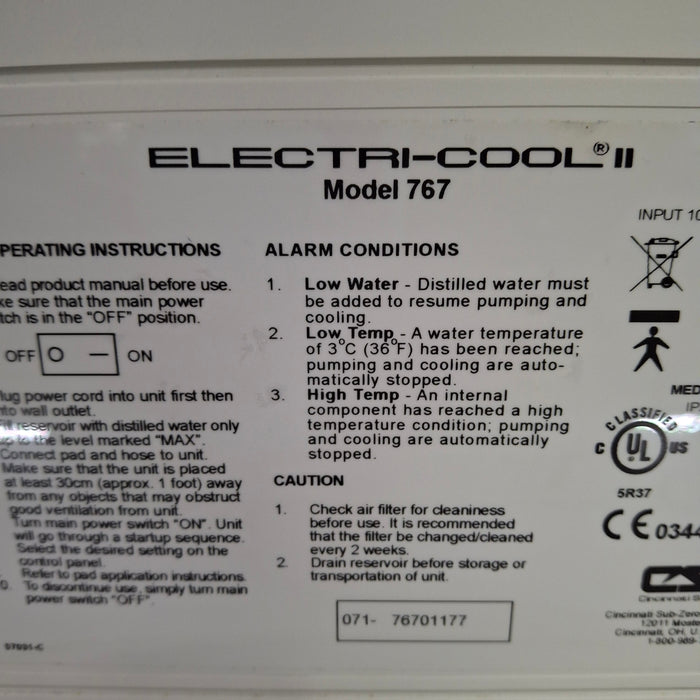 Cincinnati Sub-Zero CSZ Electri-Cool II Cold Therapy System