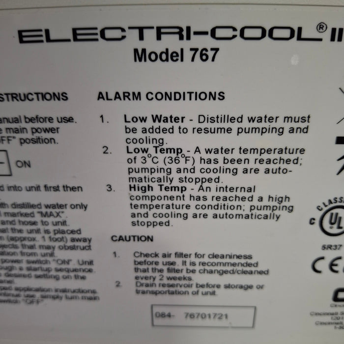 Cincinnati Sub-Zero CSZ Electri-Cool II Cold Therapy System