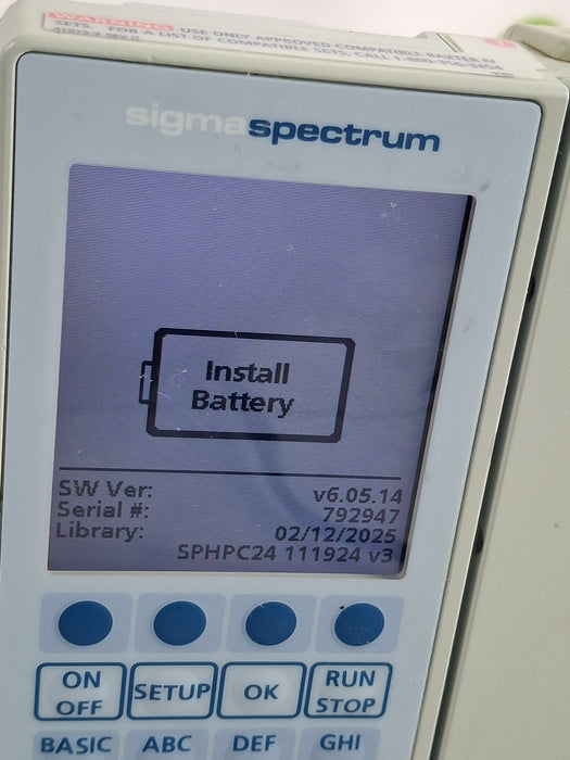 Baxter Sigma Spectrum 6.05.14 without Battery Infusion Pump