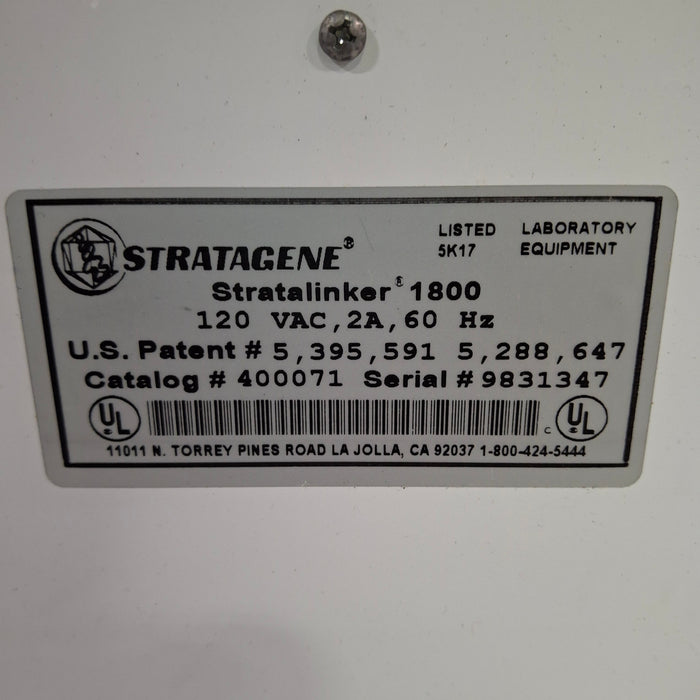 Stratagene Stratalinker 1800   400071-05 UV Crosslinker