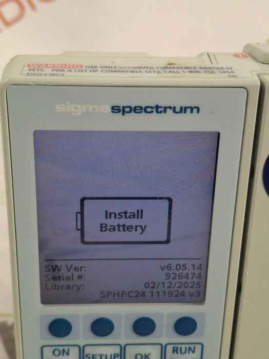 Baxter Sigma Spectrum 6.05.14 without Battery Infusion Pump
