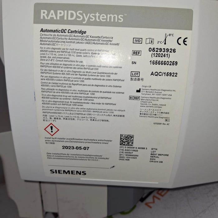 Siemens Rapidpoint 500 Blood Gas Analyzer