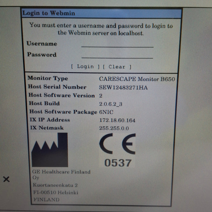 GE Healthcare Carescape B650 Neonatal Care Patient Monitor