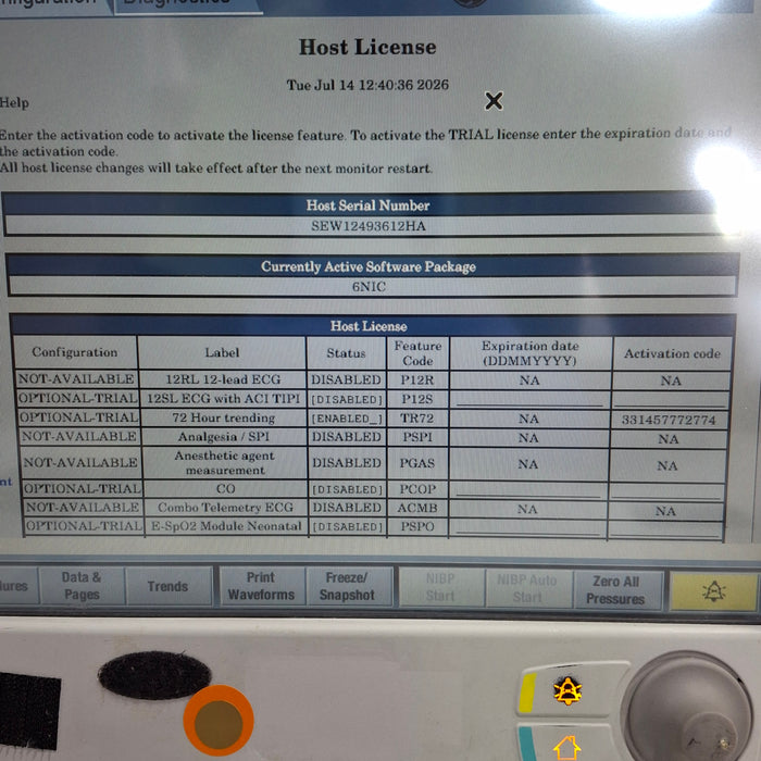 GE Healthcare Carescape B650 Neonatal Care Patient Monitor