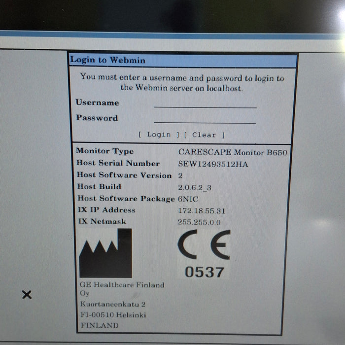 GE Healthcare Carescape B650 Patient Monitor