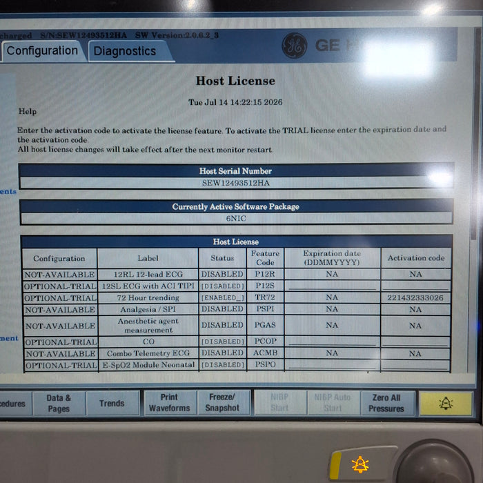 GE Healthcare Carescape B650 Patient Monitor