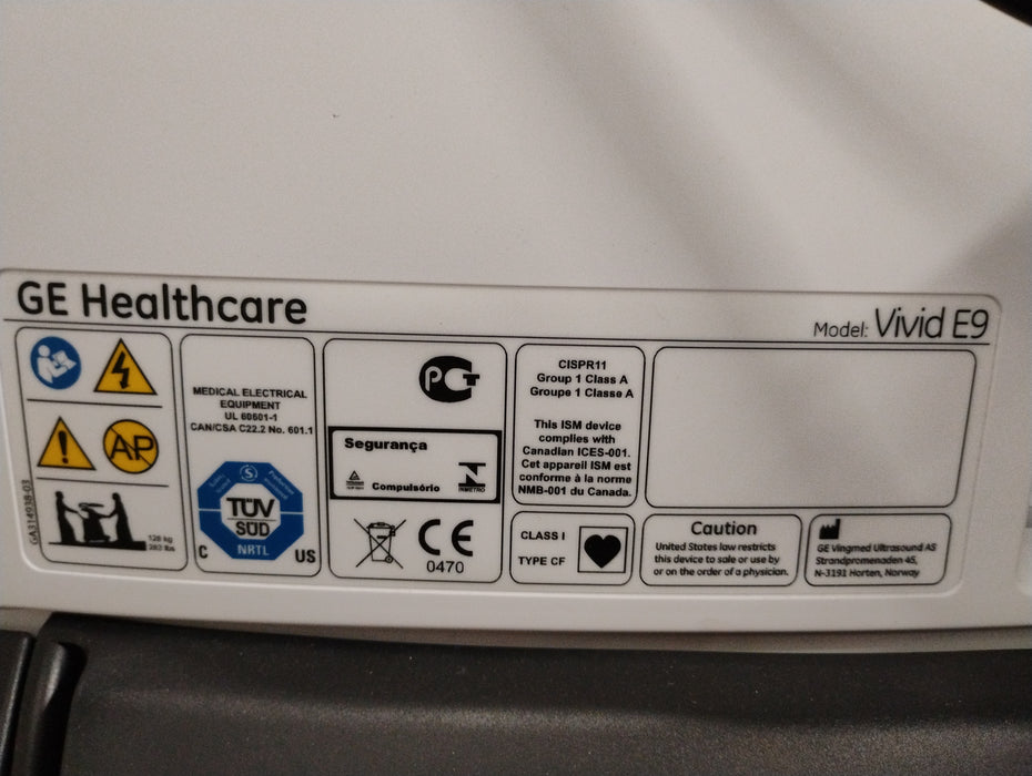 GE Healthcare Vivid E9 Ultrasound