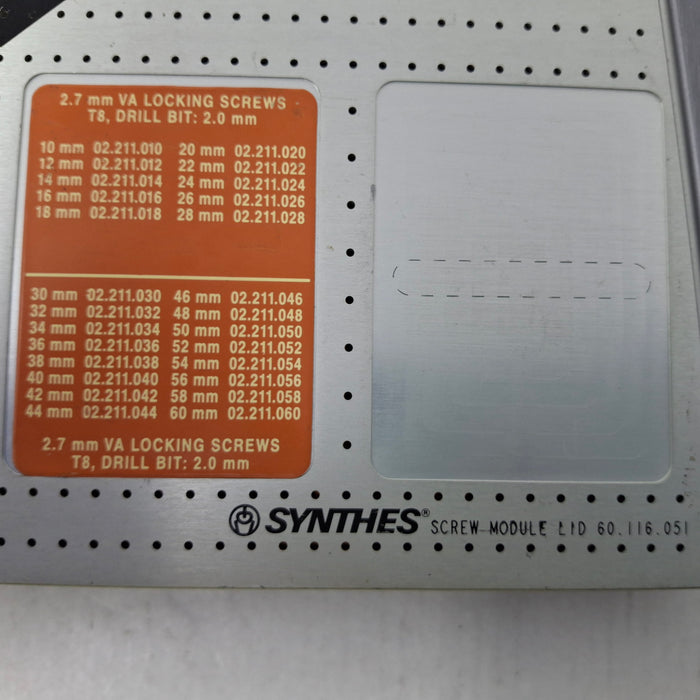 Synthes, Inc. 2.7mm VA Locking/Cortex Screw Module
