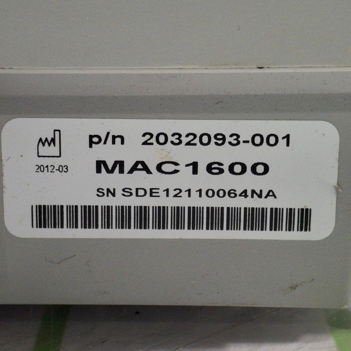 GE Healthcare MAC 1600 ECG