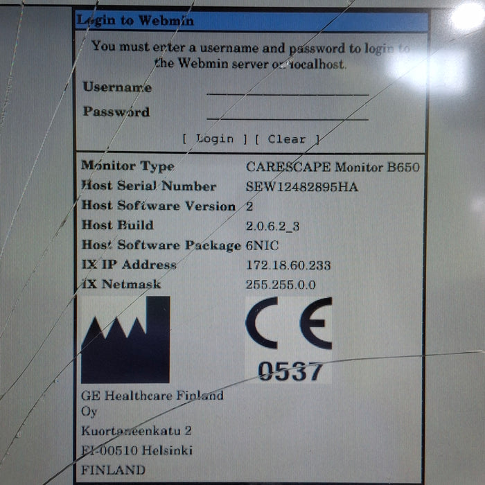 GE Healthcare Carescape B650 Neonatal Care Patient Monitor