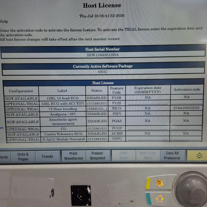 GE Healthcare Carescape B650 Neonatal Care Patient Monitor