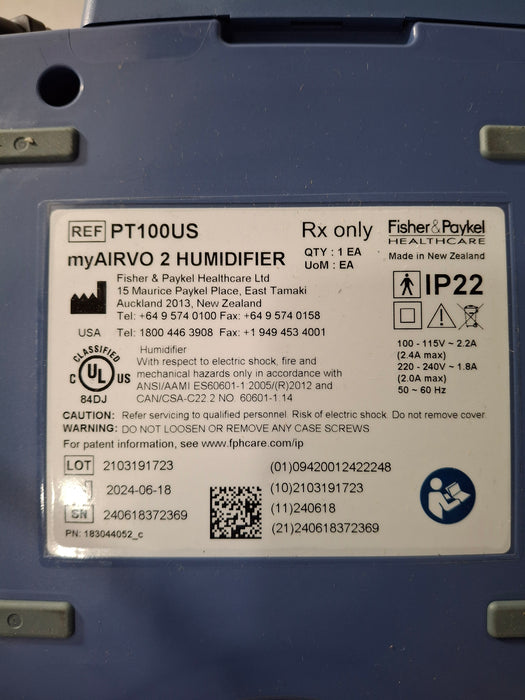 Fisher & Paykel myAirvo 2 Humidified High Flow Therapy Unit