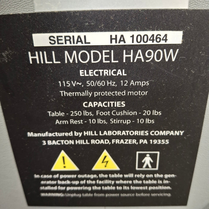 Hill Laboratories Co. HA90W Wound Care Chair