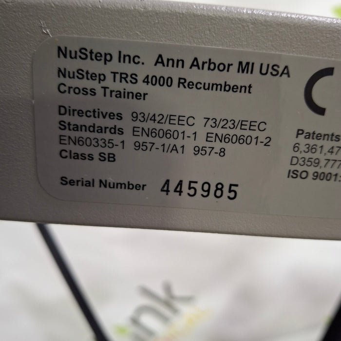NuStep, Inc. TRS 4000 Recumbent Cross Trainer
