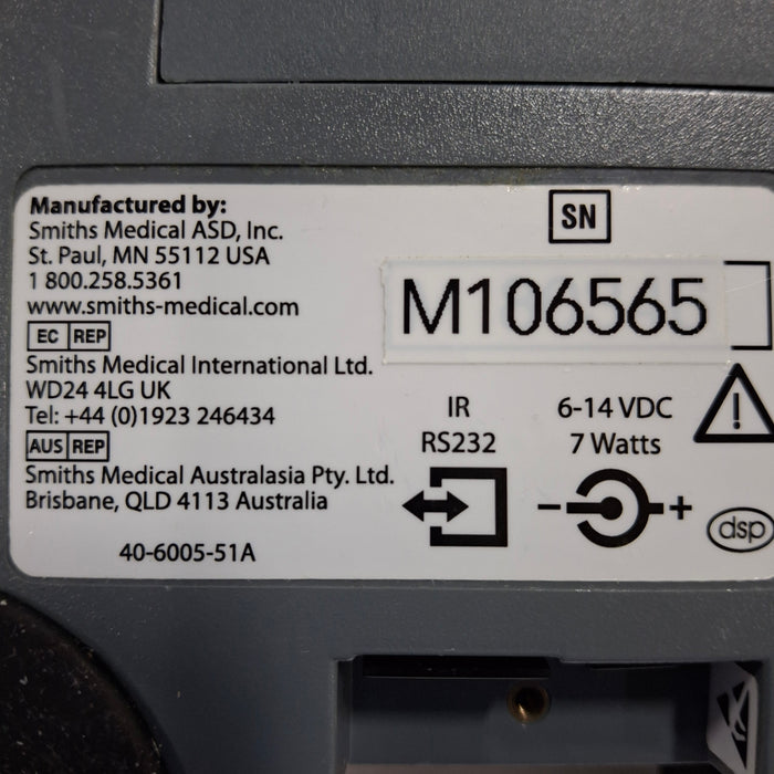 Smiths Medical Medfusion 3500 Version 6 Syringe Infusion Pump