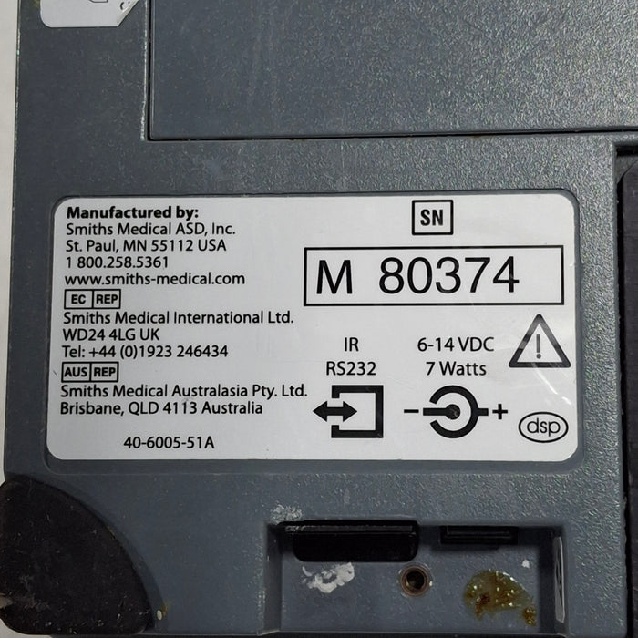 Smiths Medical Medfusion 3500 Version 6 Syringe Infusion Pump