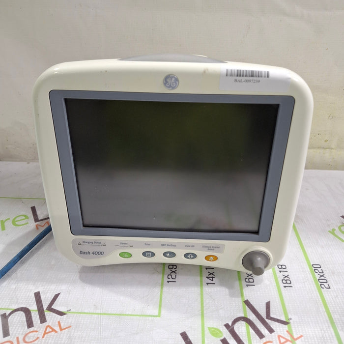 GE Healthcare Dash 4000 Display Screen